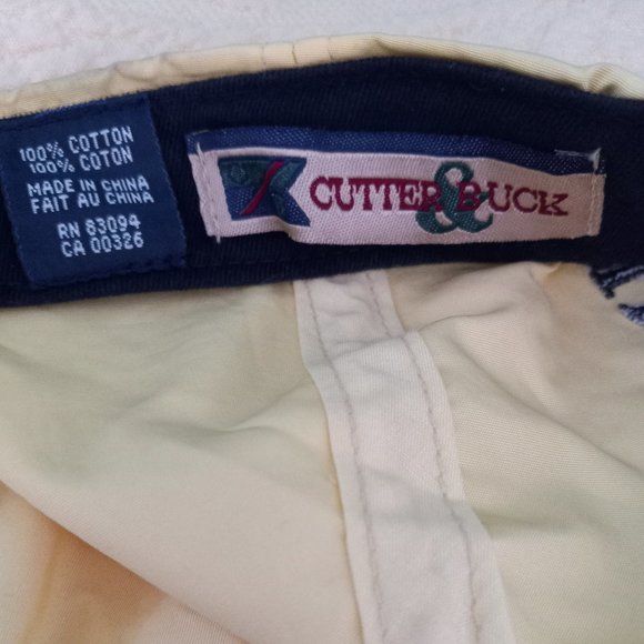 cutter and buck yellow cap with leather adjustable band pre-owned - Picture 4 of 4
